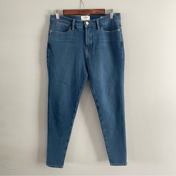 Frame | Women’s 24 Hr Le High Skinny Inez Medium Blue Wash High Rise Stretch 31 - Picture 5 of 13